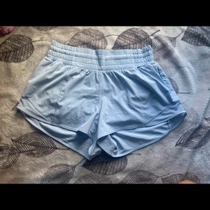 blue linen lululemon hotty hot shorts